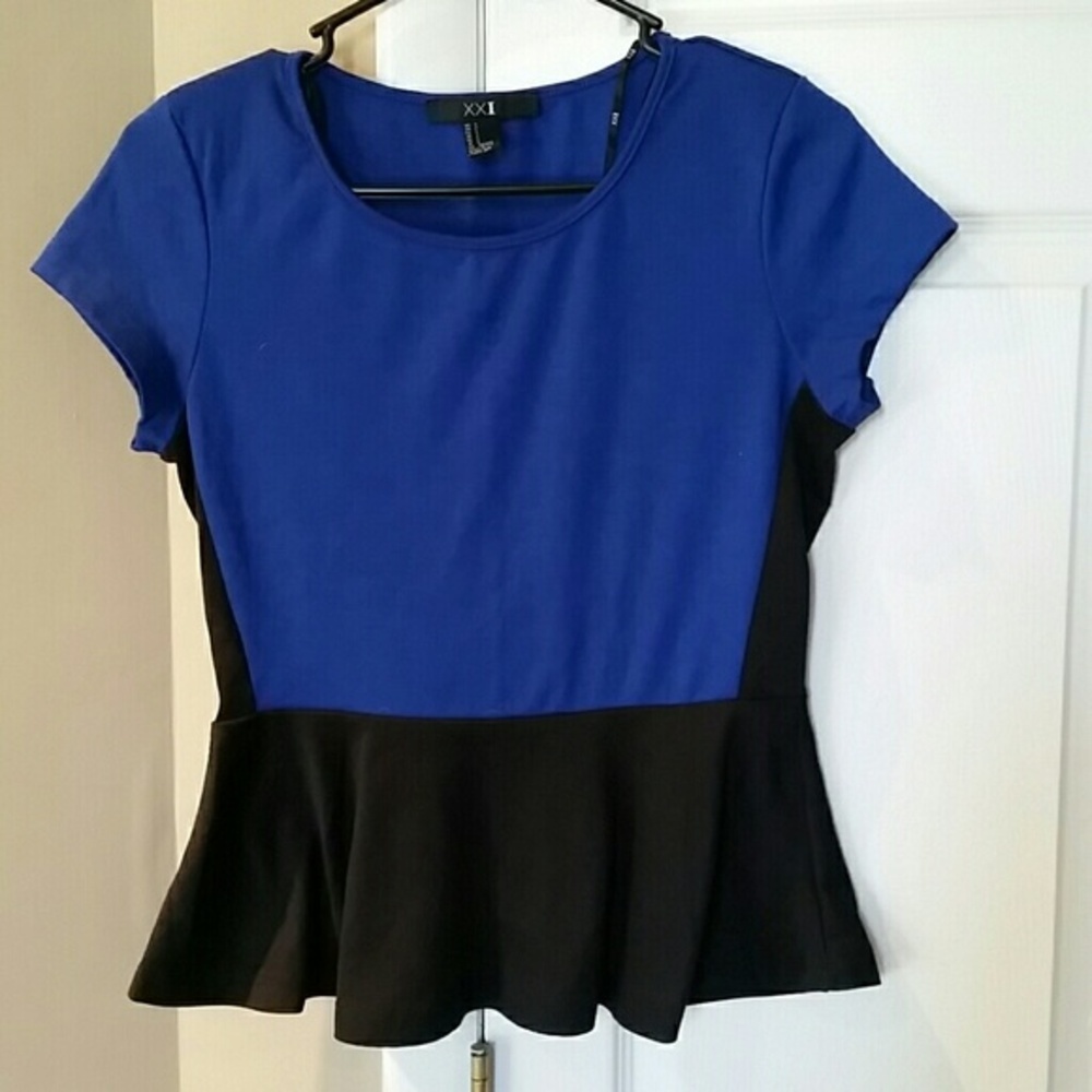 Blue/black blouse, size small